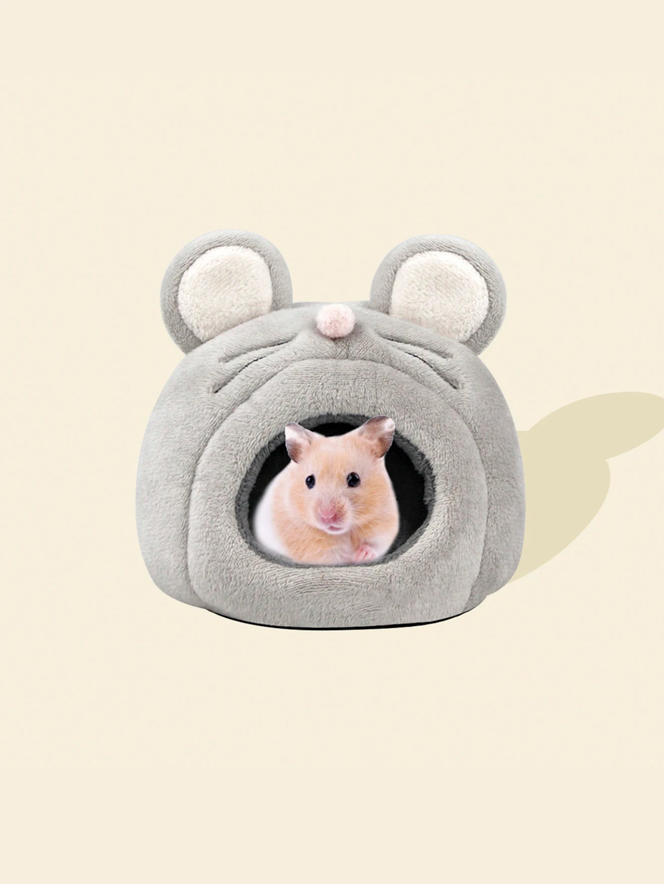 Cute Mouse Shaped Hamster Bed House, Hedgehog Hideout Nest Small Pet Winter Warm Cage Accessories