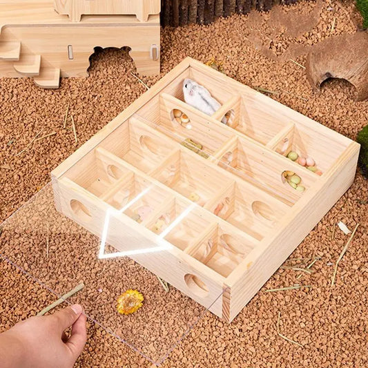 Maze Hamster Toy Hamster Play Toys Gerbil Maze Wooden Funny Toy Hamster Toys Gerbil Maze Small Pet Animals Activity With