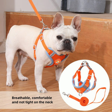 Adjustable Design Reflective Breathable Vest Style Puppy Harness and Rope for Comfortable Walking for Pets