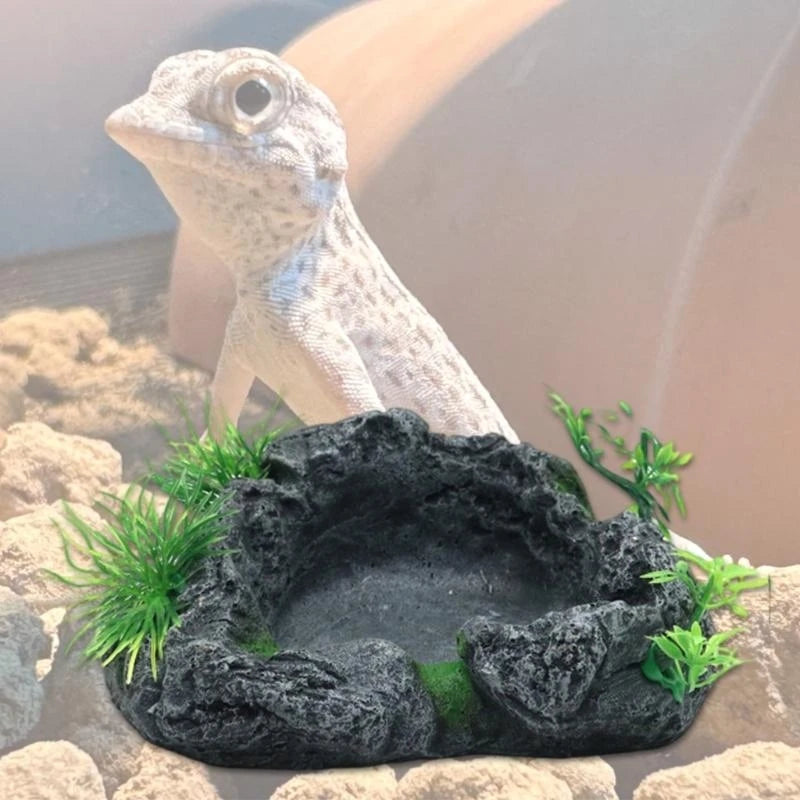 91AD Reptiles Water Rock Bowls Reptiles Feeders Drinker Water Dispenser