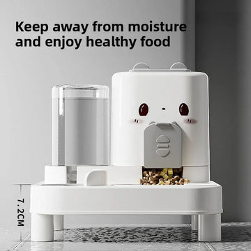 1-Pack Automatic Gravity-Fed Cat Water Dispenser & Feeder - Spill-Proof Large Capacity One-Piece Design,