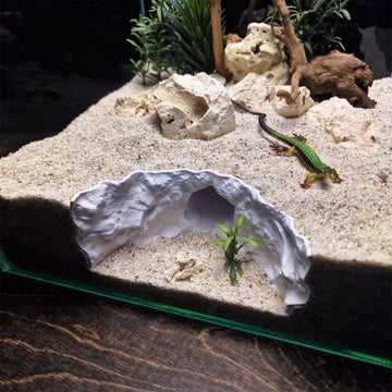 Premium Dual-Use Reptile Aquatic Hideout Cave Tunnel | Pet Habitat Decor for Gecko Crab Fish Shrimp Aquarium Terrarium