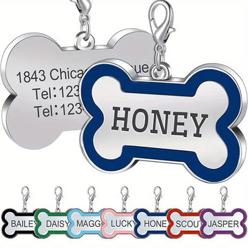 Personalized Pet Engraving ID Name Metal Tag Dog Anti-lost Custom Pet Bone Shape Accessories Phone Tag Pendant Puppy tag