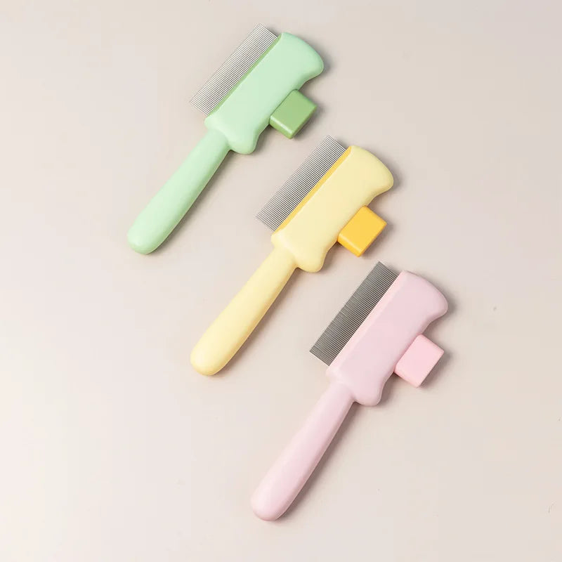 Self-Cleaning Pet Grooming Brush for Cats & Dogs - Detangling Comb for Shedding Control and Flea Removal, Easy Clean