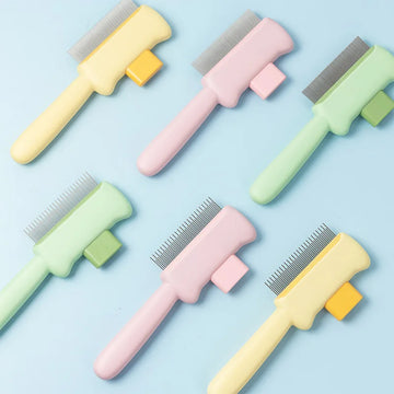 Self-Cleaning Pet Grooming Brush for Cats & Dogs - Detangling Comb for Shedding Control and Flea Removal, Easy Clean