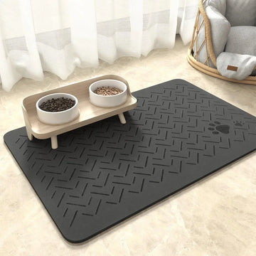 Absorbent Pet Feeding Mat-No Stains Quick Dry Dog Mat for Food and Water Bowl-Rubber Backing Dog Food Mat for Messy Drinkers