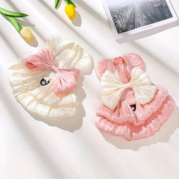 Summer Dog Dresses Cotton Flower Patterns Dogs Skirt Dress Pet cat Princess Dress Cute Pet Clothes With Bow-knot