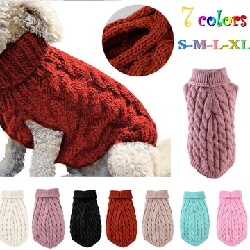 Pet Dog Warm Clothes Small Dog Sweater Fashion Autumn Winter Solid Puppy Warm Comfort Clothes Chihuahua Yorkshire Pullovers