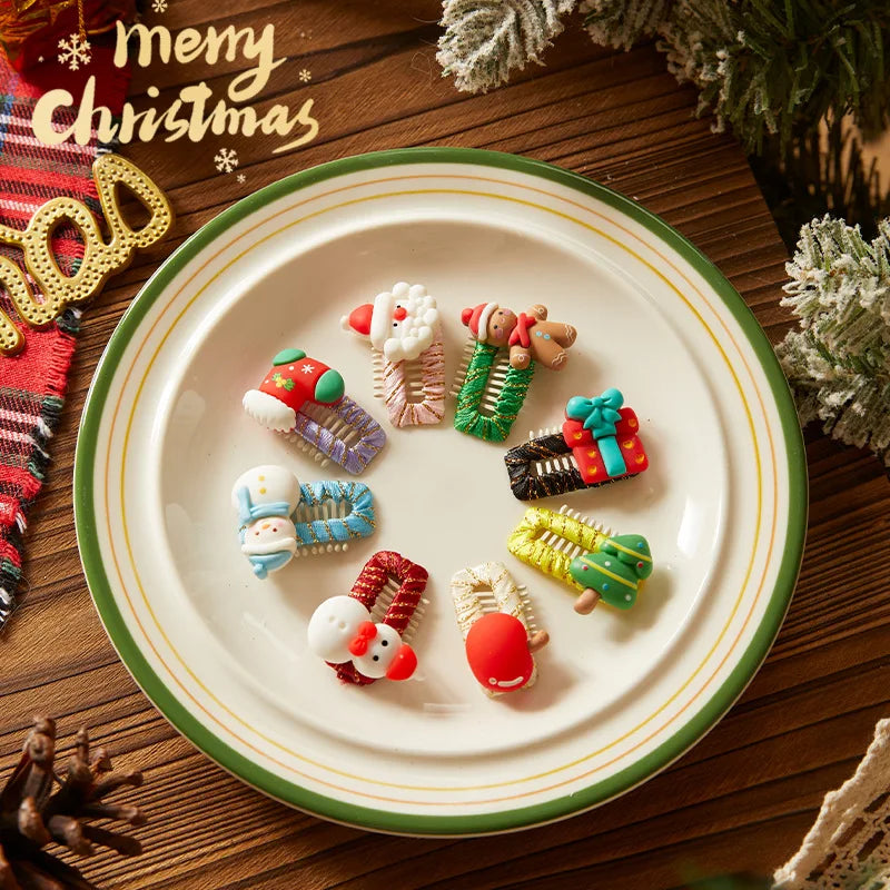 Cute Pet Bow Hair Clip for Christmas - Handmade Cat Dog Accessory for Maltese Teddy New Year Party Costume Fun