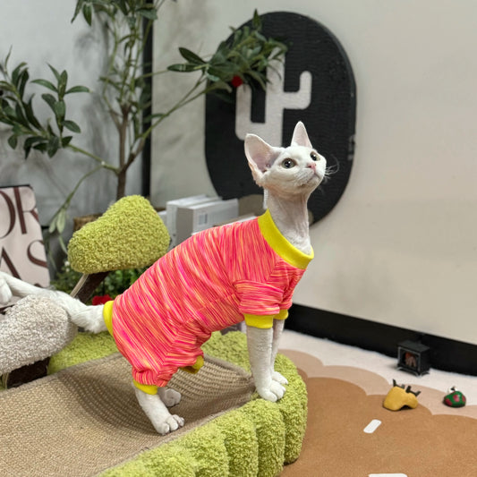 Sphynx Clothes for Cat Hairless Cat Soft Cotton Coat Spring Shirt For Kittens Devon Rex Sleeveless Grey Shirt for Summer Outwear