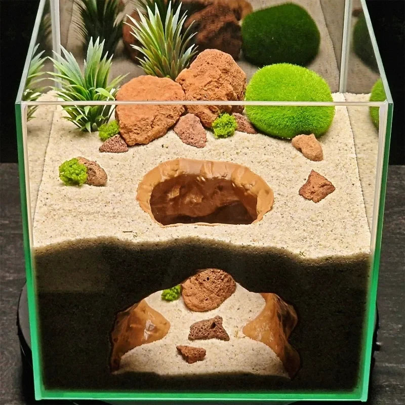 Realistic Cave Landscape Ornament - Multi-Use Hideaway for Fish Shrimp Turtle in Aquarium & Reptile Tank