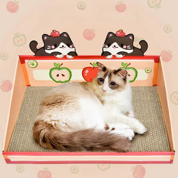 Cardboard Cat box Cat Bed with Scratching board Corrugated cat scratcher for cats kittens cat scratching mat