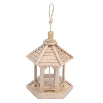 Wooden Bird Feeder House Outdoor Decorative Weaved Hanging Birds Houses Pet Bedroom Bird Cage Water Feeding