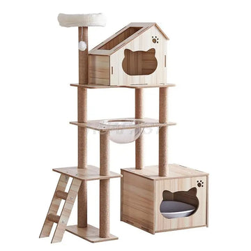 Cat Tree Condo Multi-Level Kitten Activity Tower Pet Cat Tree House Candos Scratching Posts for Kitten Tower Climb Furniture