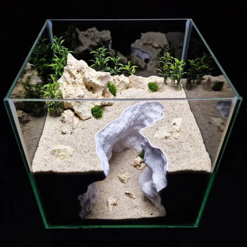 Cliff Cave Aquarium Landscaping Ornament 3D Terrain Hideout for Fish Shrimp Reptile Lizard Mixed Breeding Tank