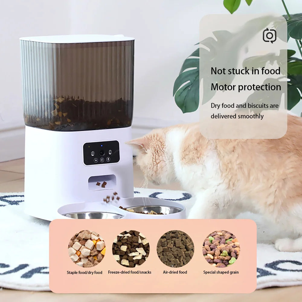 5L Smart WiFi APP Camera Automatic Pet Feeder Cat Food Dispenser Video Smart Feeder For Cats Dogs Pet Dry Food Bowl