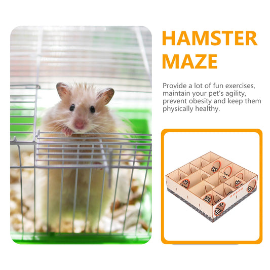 Hamster Maze for Wooden Pet Dog Puzzle Sports Mice Small Animal Baby Tunnel