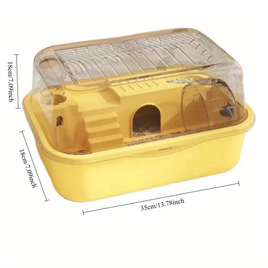 1pc animal cage Portable hamster cage golden bear cage Large space acrylic pet habitat Hamster Starter Kit