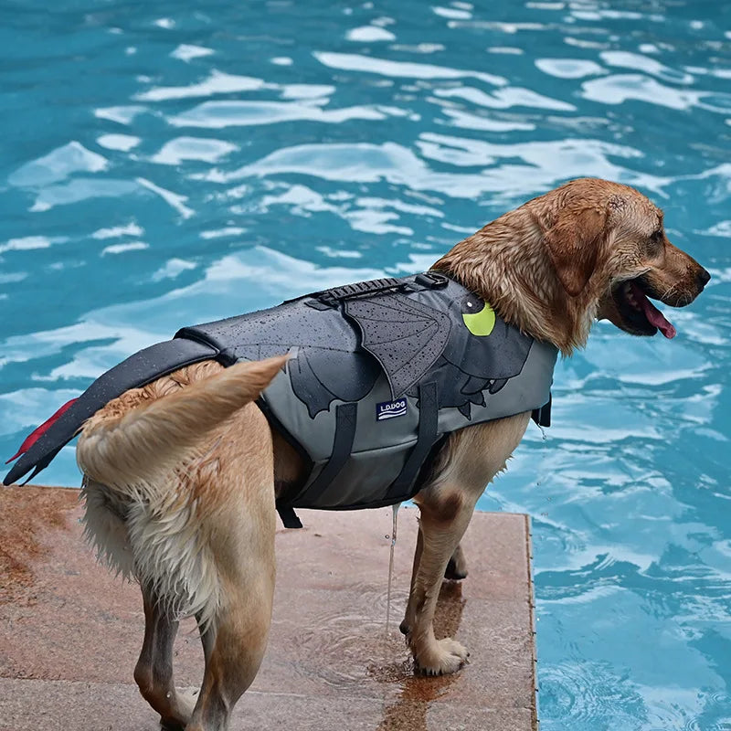 Summer Dog Swimsuit Canine Life Jacket Golden Retriever Labrador Swimwear