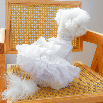 1PC Pet Clothing Spring/Summer Thin White Princess Wedding Dress Princess Dress Suitable for Small and Medium sized Dogs