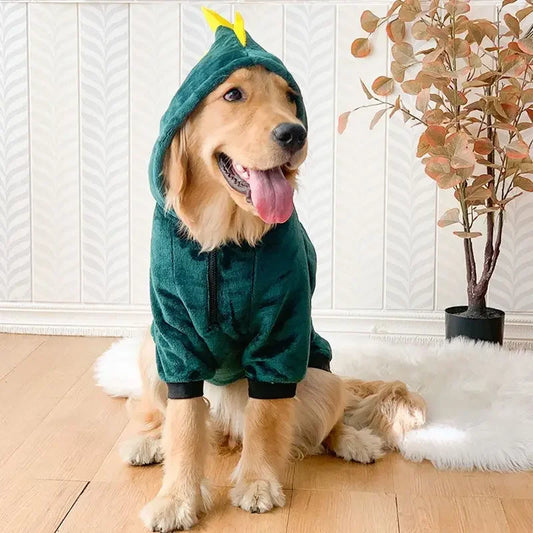 Pet Clothes for Medium Large Dogs Dog Pajama Coat Dog Hoody Winter Warm Fleece Golden Retriever Labrador Dogs Clothes Costume