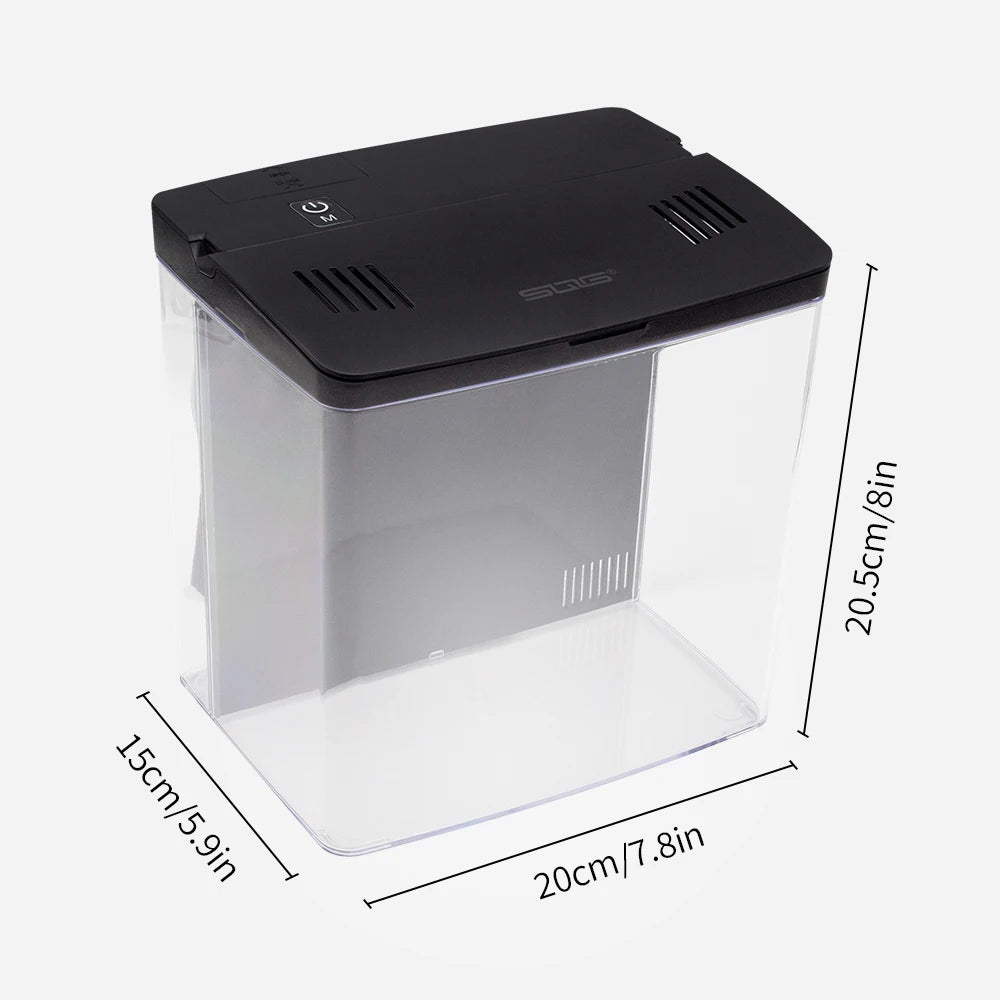 Fish Tank Mini Fish Tank Desktop Fish Tank Home With Led Light and Water Pump USB Connect Plastic Material Fish Tank