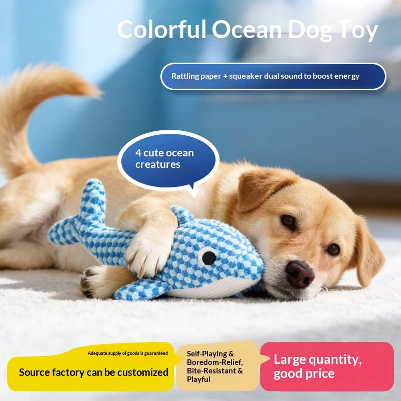 Crinkle Sound Pet Toy for Self Play - Chew Proof Squeaky Teeth Cleaning Boredom Relief Interactive Companion Fun