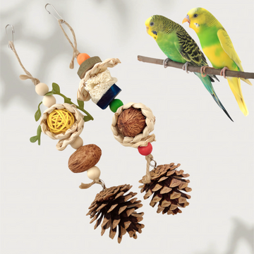Bird Chewing Toy Funny Cotton Rope Pinecone Parrot Toys Bite Resistant Bird Tearing Toy Cockatiels Training Cage Toys For Pets