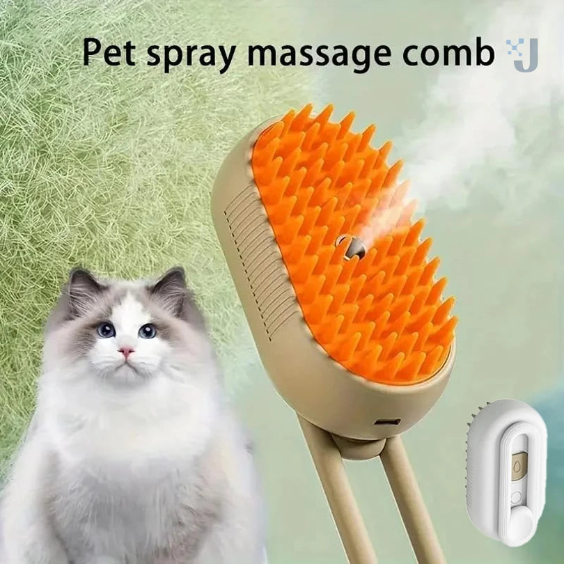 Cat Dog Pet Spray Massage Brush 3 in 1 One Button Steam Spray Folding Rotatable Floating Hair Bath Hair Removal Brush Comb