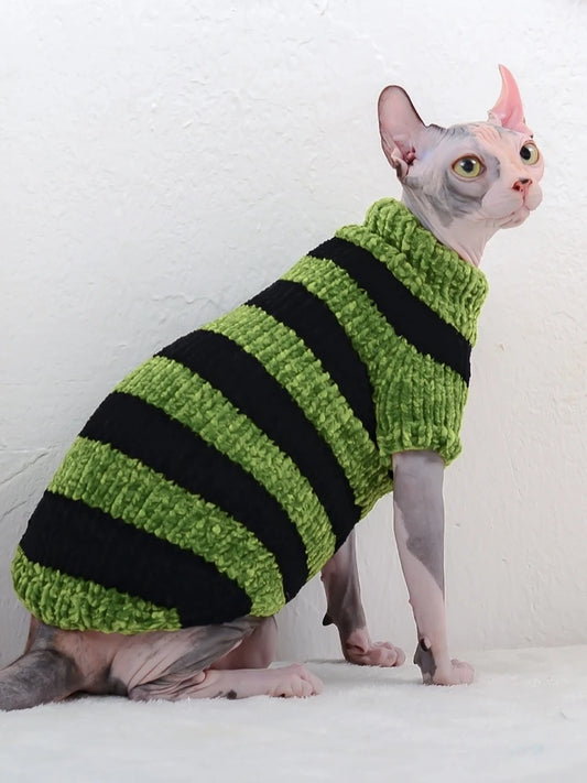 Clothes for sphynx Plush Wool Coat Warm Sweater for Sphynix Cat Clothing Winter Outwear for kittens Small Dogs Pet products