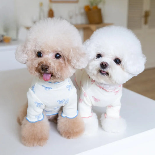 Pet Autumn/Winter Bow Bottom Shirt Pet Hoodie Teddy Bichon Cat Pomerania Small Dog Puppy Clothes Dogs Sweater Winter Clothes