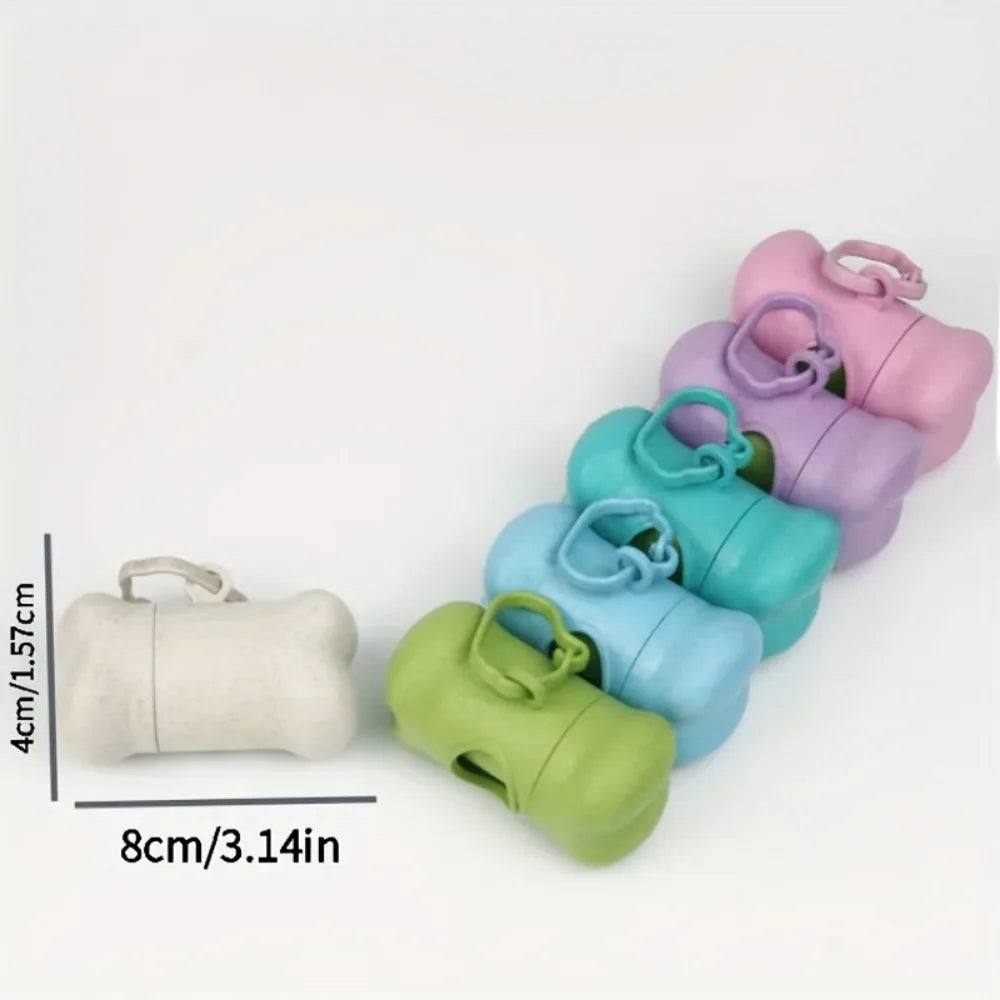 Bone Shaped Portable Pet Garbage Bag Dispenser with Towing Clip, Essential for Outdoor Pets, Pet Accessories Take A Walk