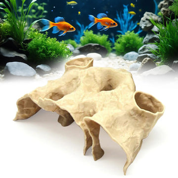 Aquarium Decor Gravel Tunnel Cave Ornament with Natural Curve Design for Fish Tank Habitat Enhancement