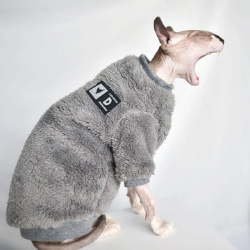 DUOMASUMI Winter Sweater for Sphynx Cat Clothes Fashion Soft Cat Clothing Comfort thickened Hairless Cat Outfits