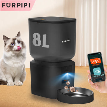 270oz Automatic Cat Feeder With 1080p Camera Video 5G WiFi Cat Food Dispenser Pet Smart Voice Recorder Tuya APP Pet Auto Feeder