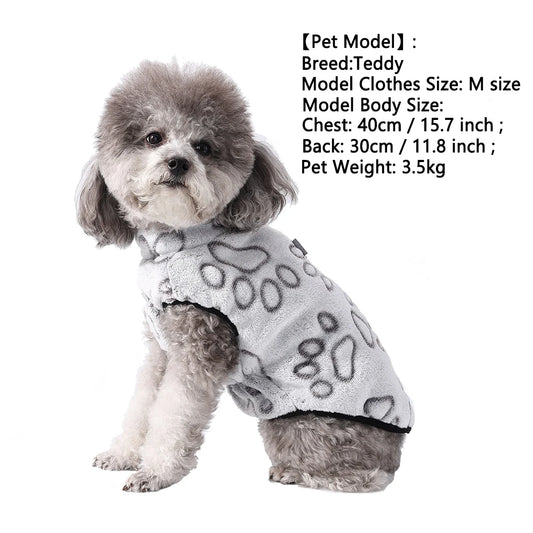 Pet Dog Fleece Vest Dog Cozy Clothes For Small Medium Dogs Cat Puppy Winter Thicken Soft Print Clothes Teddy Chihuahua Clothing