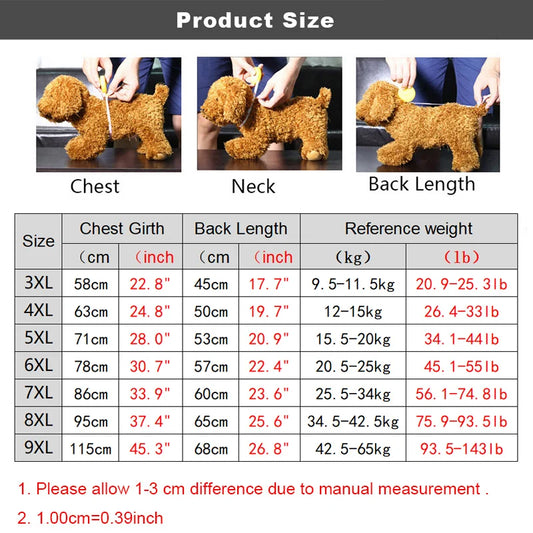 Winter Big Dog Pajamas Cute Bear Pattern Dog Sweater for Large Dogs 3XL-8XL Plush Jacket for Labrador Fleece Warm Pet Pullover