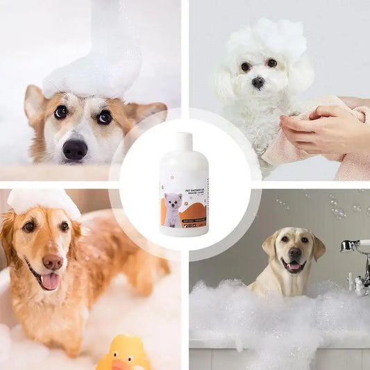 Pet Shampoo For Dogs 500ml Cat Shampoo Moisturizer Safe Pet Shower Gel Gentle Natural Pet Shampoo Bath Liquid For Cats Smelly