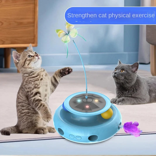 Amusing Electric cat toy Self Hi cat teasing stick automatic  teasing device Cat turntable  teasing toy