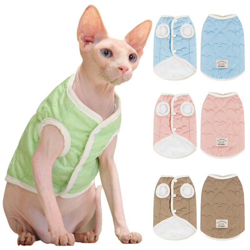 Warm Fleece Puppy Cats Jacket Vest Winter Pet Clothes for Sphynx Maine-Coon Cat Coat York Chihuahua Poodle Clothing Dogs Jackets