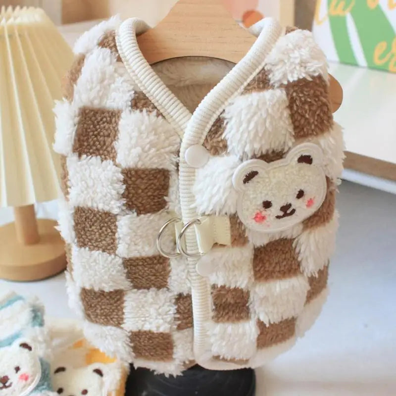 Cute Fleece Pet Dog Clothes Winter Warm Bear Dog Coats For Puppy Small Medium Dogs Sweatshirt Jacket