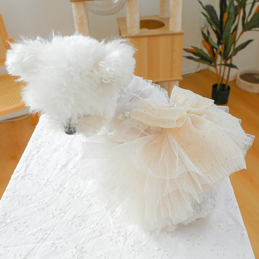 1PC Pet Clothing Dog and Cat Summer Thin White Wedding Dress Princess Dress Suitable for Small and Medium sized Dogs