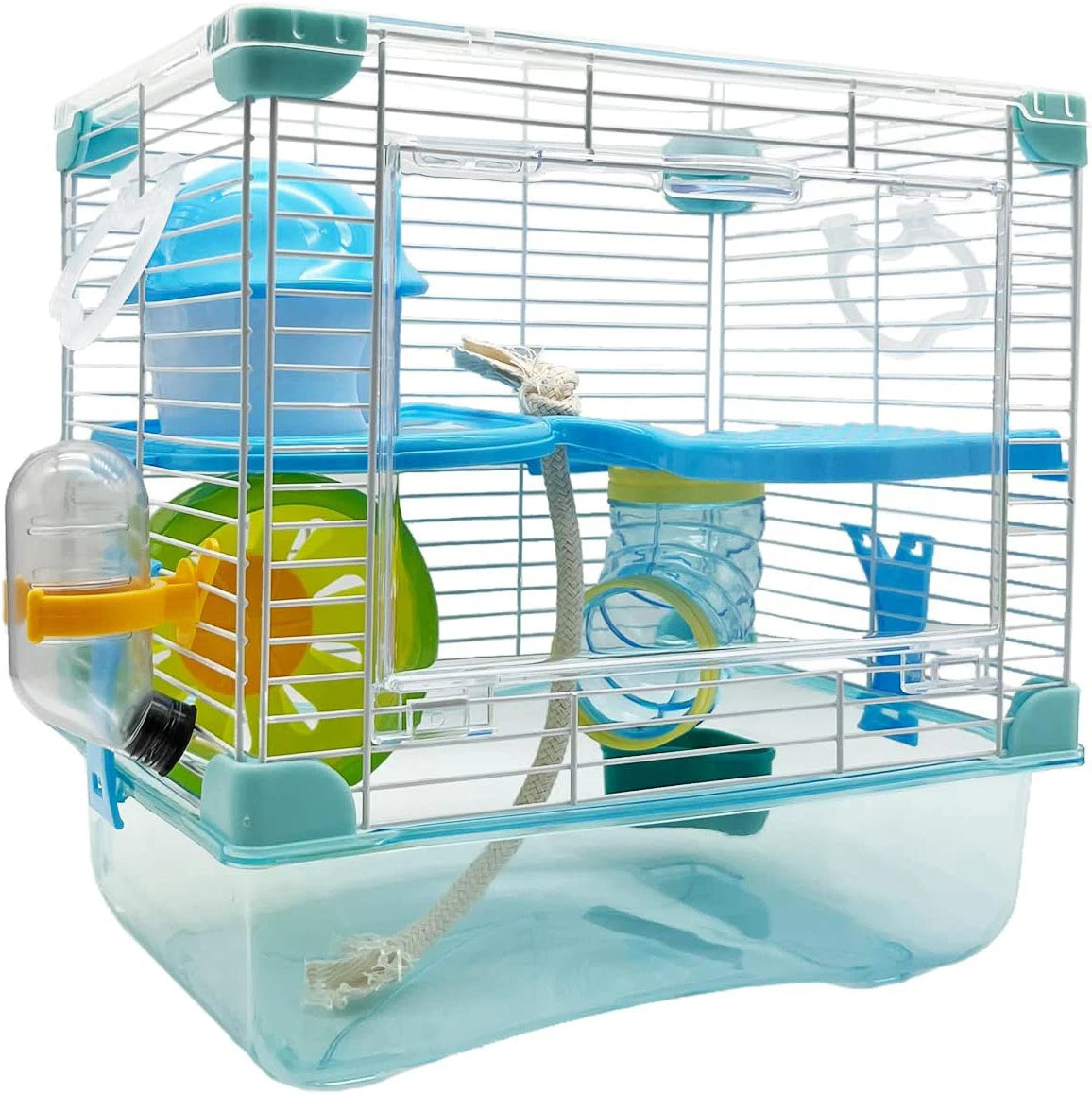 Rat cage, small animal cage, panoramic transparent golden bear, large villa, double layered, suitable for 3.5-inch long hamste