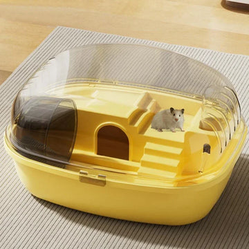 Hamster Cage Acrylic Transparent Indoor Hamster Pulley Toy Box with Exercise Bike Kettle Luxury Hamster Cage