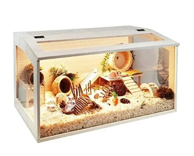 Mice and Rat Habitat Openable Top with Acrylic Sheets Solid Built Wooden Hamster Cage