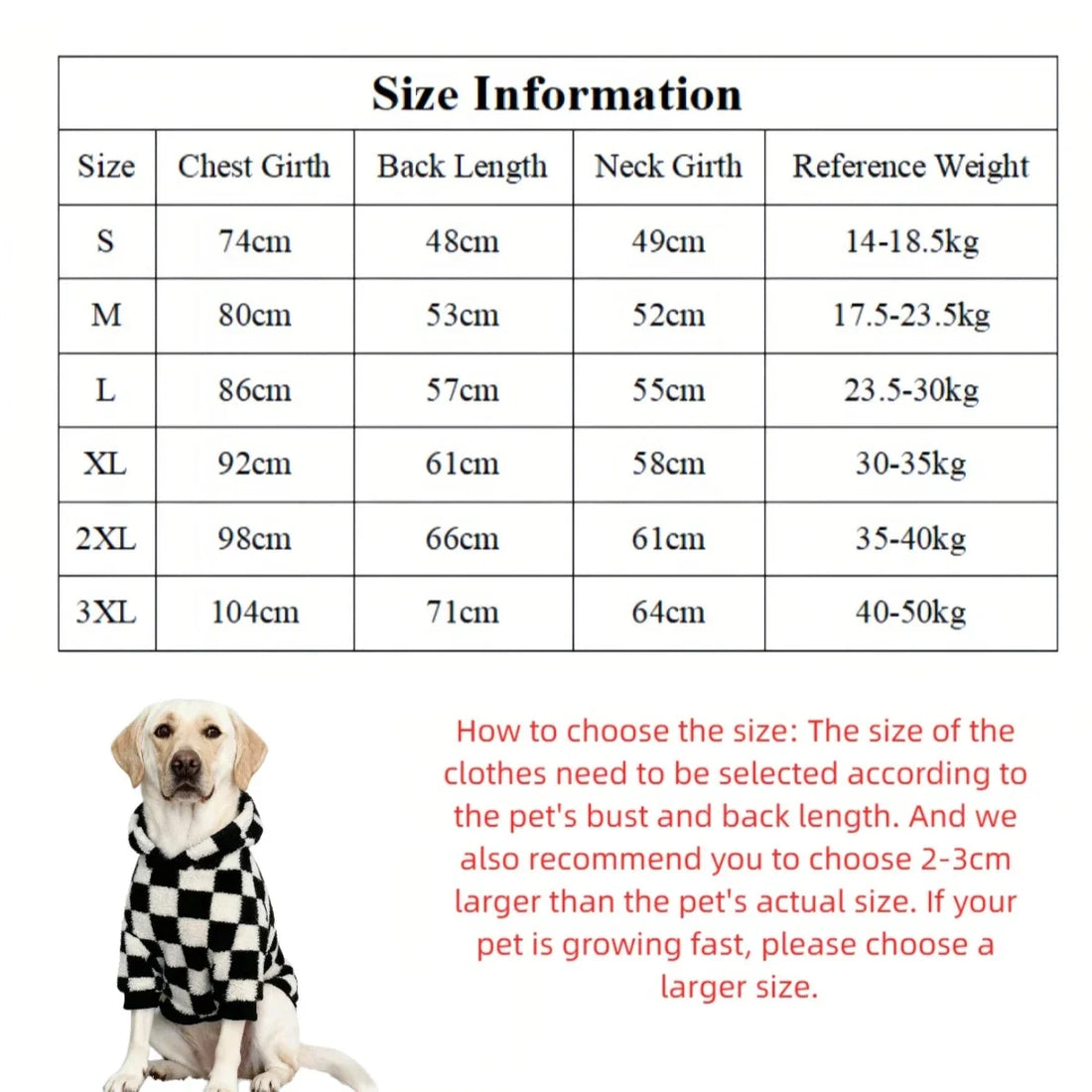 Autumn Winter Pet Dog Clothes Soft Warm Fleece Coat For Medium Large Dog Fashion Chessboard Hoodie Large Dog Labrador Clothing