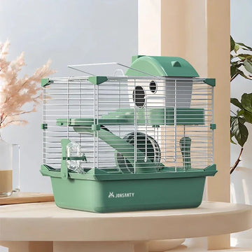 2 Layers Villa Hamster Cage Panoramic Large Space Blind Date Crate Reinforced Buckle Hamster Nest Separated Chassis Pet Hideout