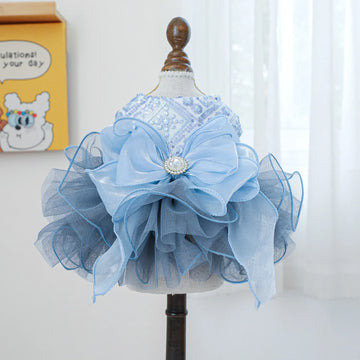 Autumn Dog Princess Clothes Blue Star River Dress Wedding York Chihuahua Poodle For Small Dog