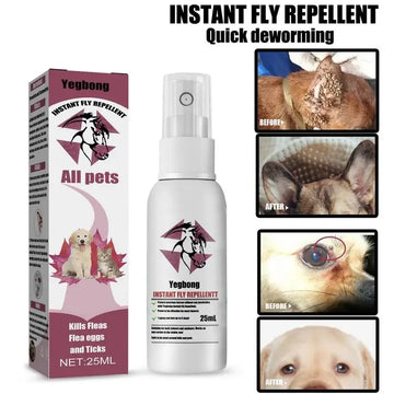 Pet Skin Spray Fleas Tick and Mosquitoes Spray for Dogs Cats and Home Fleas Eliminator Control Prevention Protect Dog Perfume