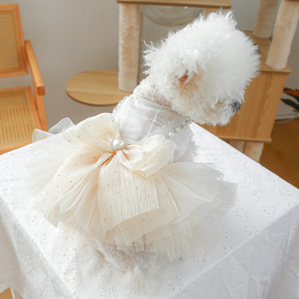 1PC Pet Clothing Dog and Cat Summer Thin White Wedding Dress Princess Dress Suitable for Small and Medium sized Dogs